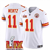 Men & Women & Youth Kansas City Chiefs #11 Carson Wentz White 2025 Super Bowl LIX Patch F.U.S.E. Vapor Limited Stitched Jersey,baseball caps,new era cap wholesale,wholesale hats